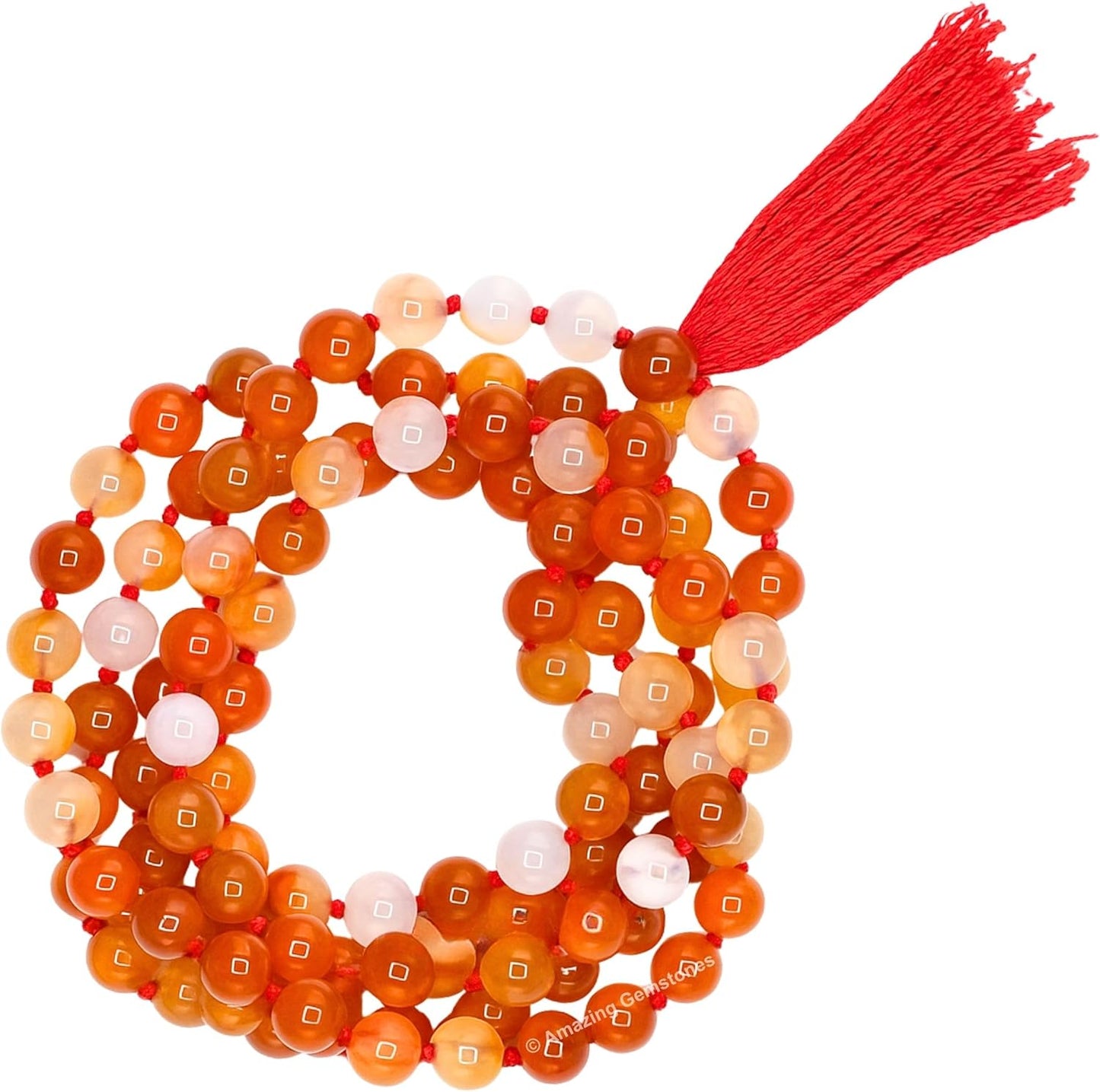 Amazing Gemstone 108 Beads Handmade Mala (Knotted, Rudraksha) - Colors A