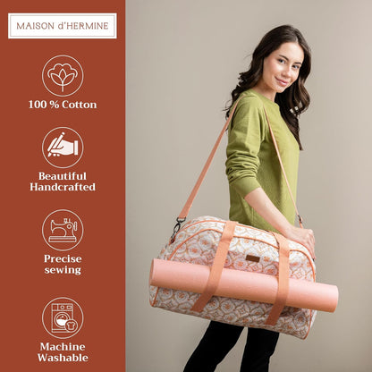 Maison d' Hermine Yoga Mat bag, Cylindrical bag for Woman&Men, yoga mat Bag &Adjustable shoulder straps Yoga Mat Carrier Bag with Drawstring Water Bottle Pocket and zipper pocket Easter Gifts