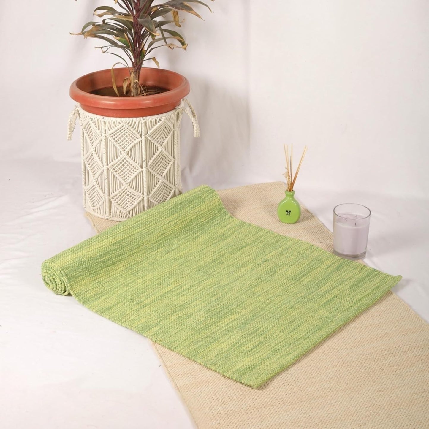 Trade Star Organic Cotton Yoga Mat Handloomed Meditation Rug Inches Perfect Size Mat Travel Mat for Indoor/Outdoor Use 72"L x 24"W Highly Absorbent Reversible Yoga Rug Tie Dye Yoga Mat for Exercise