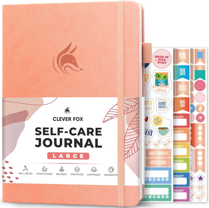 Clever Fox Self-Care Journal – Daily Reflection Notebook – Mental Health & Personal Development Planner, Meditation & Mood Log, A5 (Turquoise)