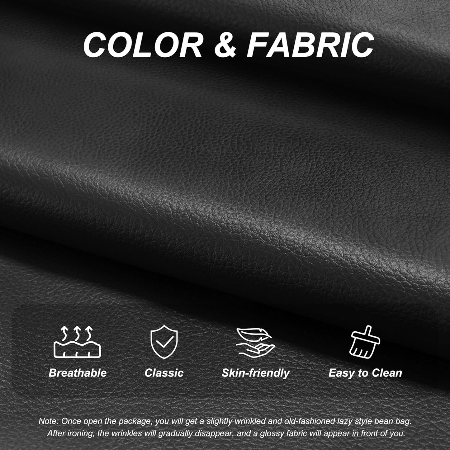 Hobestluk Giant Bean Bag Chair Lazy Floor Sofa, Memory Foam Fireside Sofa for Adults, Big Beanbag Faux Leather Armless Chair for Living Room Bedroom Dorm Office (Brown, Single)