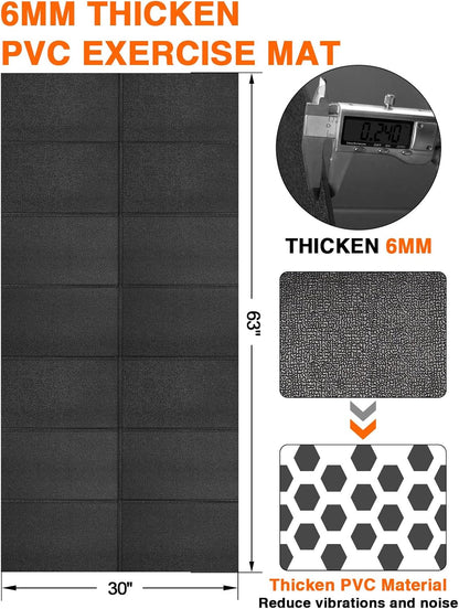 Treadmill Mat,70"x32",6mm Thickness Foldable Exercise Equipment Mat for Carpet Hardwood Floors, Compatible with Walking Pad,Spin Bike,Elliptical Trainer,Rowing Machine