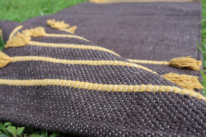 Cotton Organic Yoga Mat - Eco-Friendly Hand-Woven Rug - Handloom Foldable Yoga Mat for Everyday Fitness Maditation Rug - (24”x72”)