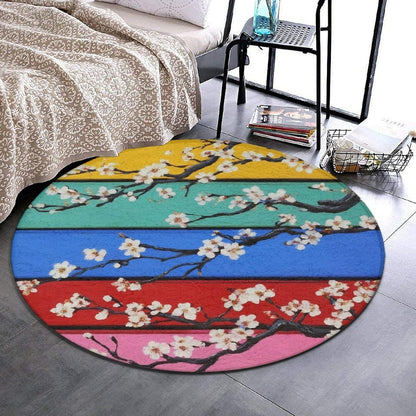 Room Sofa Yoga Soft Round Carpet, Home Decor Non Slip Kitchen Office Circle Rug, Machine Washable Modern Round Area Rug Beach Turtles, 60inch