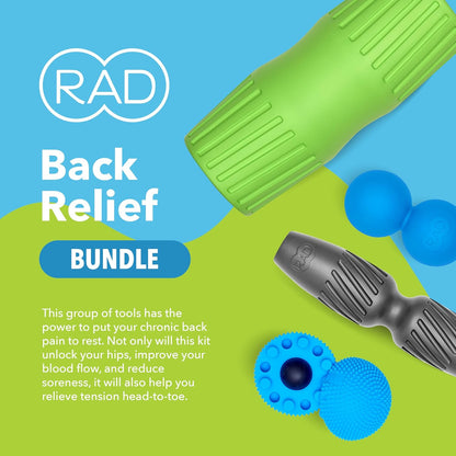 RAD All-in Kit 7-in-1 Foam Roller Set for Whole Body Massage & Myofascial Release with Roller Stick, Yoga Block, Massage Balls Muscle Recovery Tools for Mobility & Flexibility