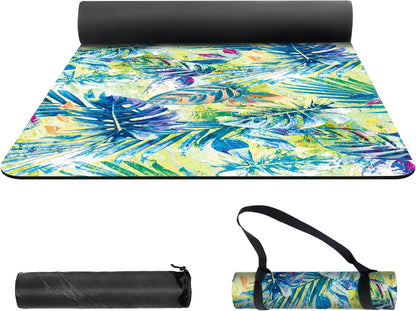 nuveti Yoga Mat Print Extra Thick TPE Non Slip Fitness Exercise Mat with Carrying Bag,72"x24" Extra Thick 6MM Exercise & Workout Mat for Yoga, Pilates Fitness and Floor Exercises - Colors A