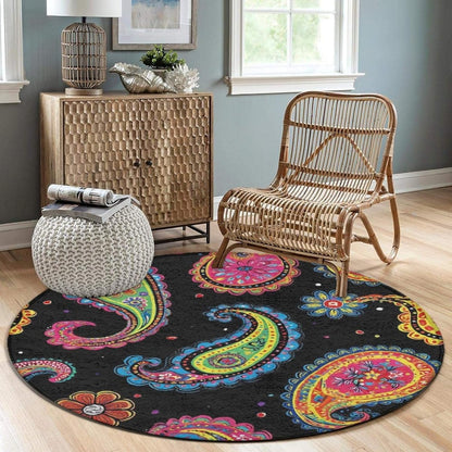 Room Sofa Yoga Soft Round Carpet, Home Decor Non Slip Kitchen Office Circle Rug, Machine Washable Modern Round Area Rug Beach Turtles, 60inch