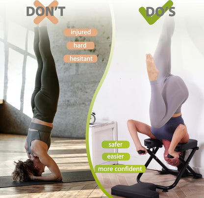 BODY RHYTHM Yoga Headstand Bench, Yoga Inversion Chair, Headstand Trainer for Relieve Stress, Improve Sleep & Digestion and Strength Training, Ideal for Home Workout, Fitness and Gym