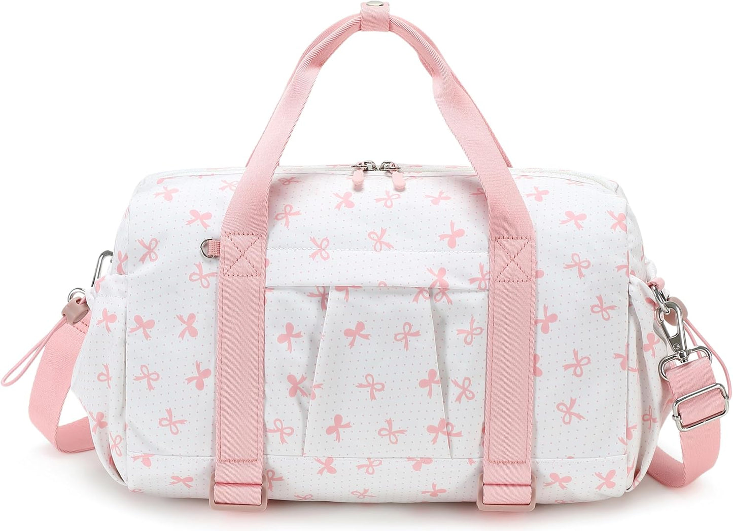LEDAOU Small Gym Bag for Women, Mini Duffle Bag with Yoga Mat Holder Lightweight Carry On Sports Bag with Separate Shoe Pocket and Wet Pocket Duffel Bags Dance Yoga Workout Bag (Pink)