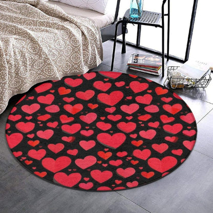 Soft Round Yoga Carpet, Large Home Decor Mat, Non-Slip Machine Washable Kitchen Office Circle Rug Compatible with Cool Norse Viking Vegvisir Runic Compass