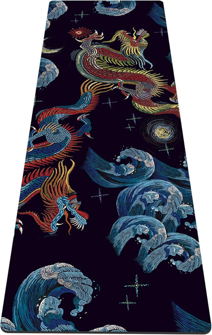 nuveti Yoga Mat Print Extra Thick TPE Non Slip Fitness Exercise Mat with Carrying Bag,72"x24" Extra Thick 6MM Exercise & Workout Mat for Yoga, Pilates Fitness and Floor Exercises - Colors A