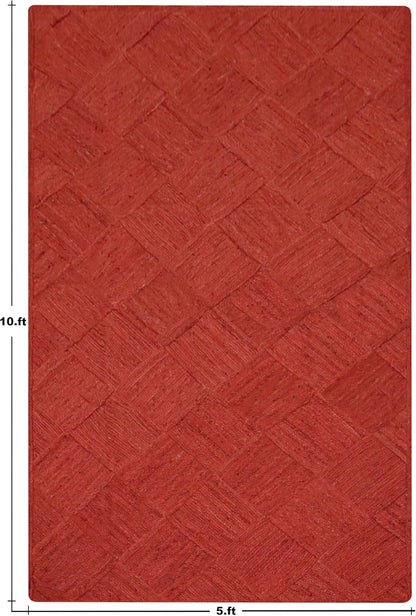 Hand Braided Jute 4 Ft Square Kilim Rug Flatweave Pink Geometric Pattern Jute Sisal Rug, Thick 0.27 Inch Indoor Outdoor Carpet for Kitchen, Bedside, Yoga Mat - Colors C