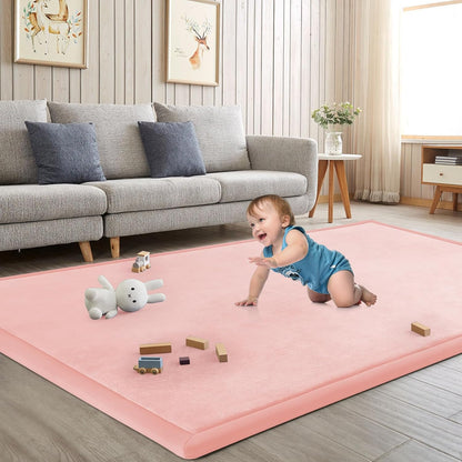 Baby Play Mat for Floor Nursery Rug Muscle Mat Area Rug Playroom Rug 79"x110" Playpen Mat Memory Foam 1.3" Thick Crawling Mat For Babies,Toddlers, Infants, Kids,Grey