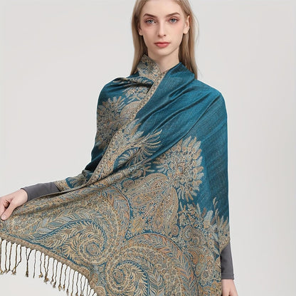 vimate Silky Paisley Pashmina Shawl Scarf-Women's Soft Double-side Jacquard Pashminas Wrap for Evening Dress Travel Shawl
