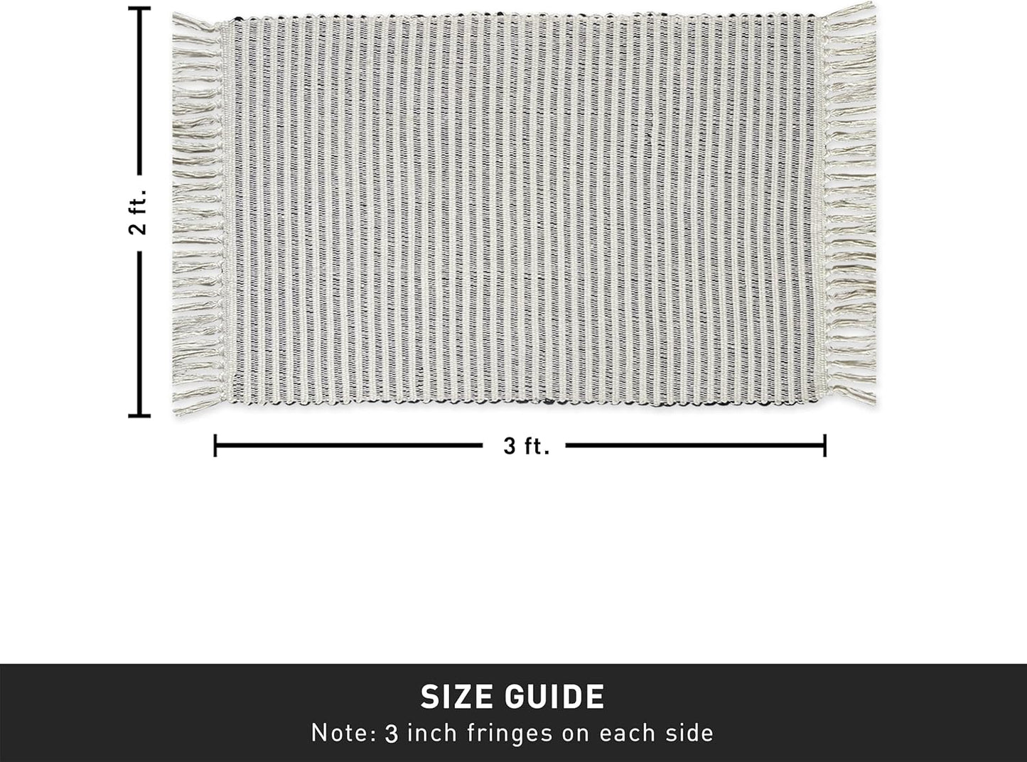 Chardin home Beige & Ivory Providence Runner 2.5x8 feet |Hand Woven Farmhouse Rug with Hand Knotted Fringes|Great in Kitchens entryways Hallways Bathrooms Meditation Yoga Mat|Reversible Cotton Rug