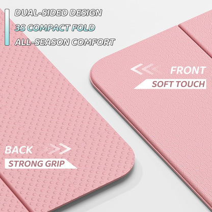 ILILI Foldable Yoga Mat 71 * 24 * 0.3'' - TPE Non-Slip Fitness Mat for Home，Waterproof & Lightweight (2lb) for Home Gym, Pilates & Stretching,Fitness Workouts