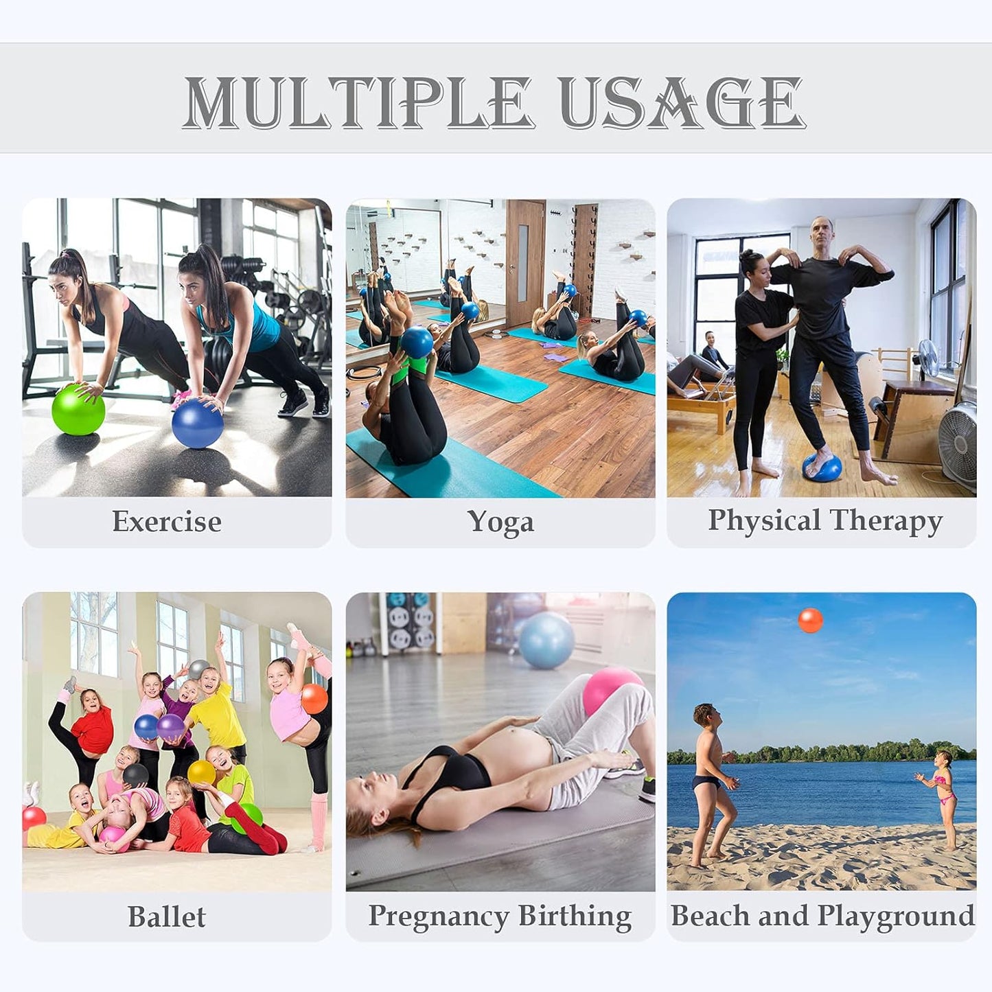 PL-0003 Soft Exercise Ball, Anti-Burst Yoga Ball Chair Supports 2200lbs PL-0003