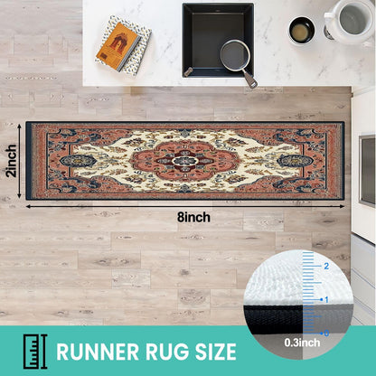 Runner Rug Washable 2x8 Leopard Print Seamless Leopard Skin Fashionable Cheetah Fur Non-Slip Hallway Area Rug Indoor Outdoor Home Decor for Entryway Bathroom Kitchen Carpet Yoga Floor Mat