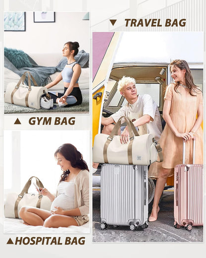 Gym Bag Womens Mens with Shoes Compartment and Wet Pocket Travel Duffel Bag for Women for Plane Sport Gym Tote Bags Swimming Yoga Waterproof Weekend Overnight Carry on Bag Hospital Holdalls - Colors C