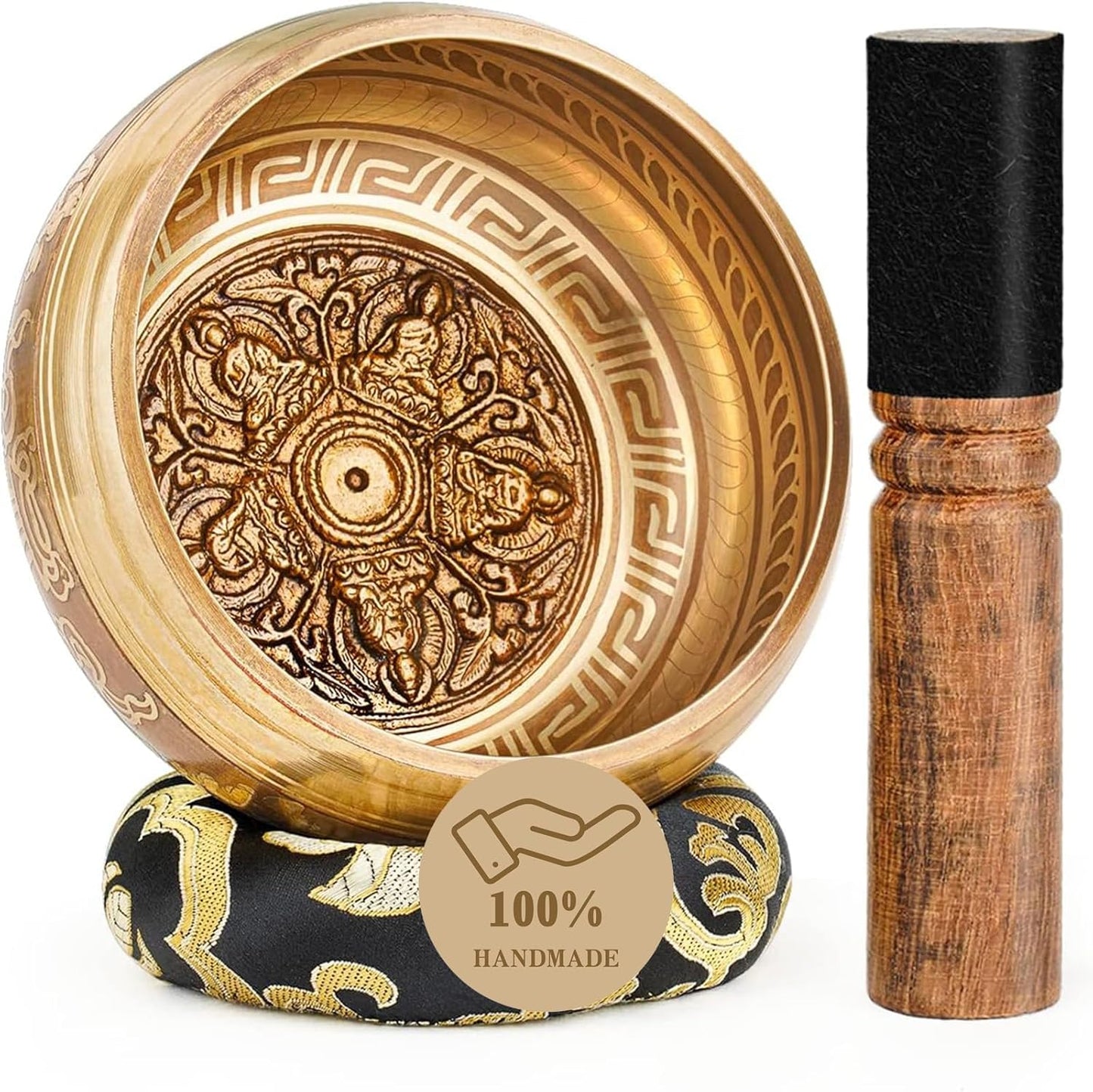 Tibetan Singing Bowls, Authentic Meditation Sound Bowls Handcrafted in Nepal for Yoga, Chakra Healing, Mindfulness, Self Care Spiritual Gifts for Women