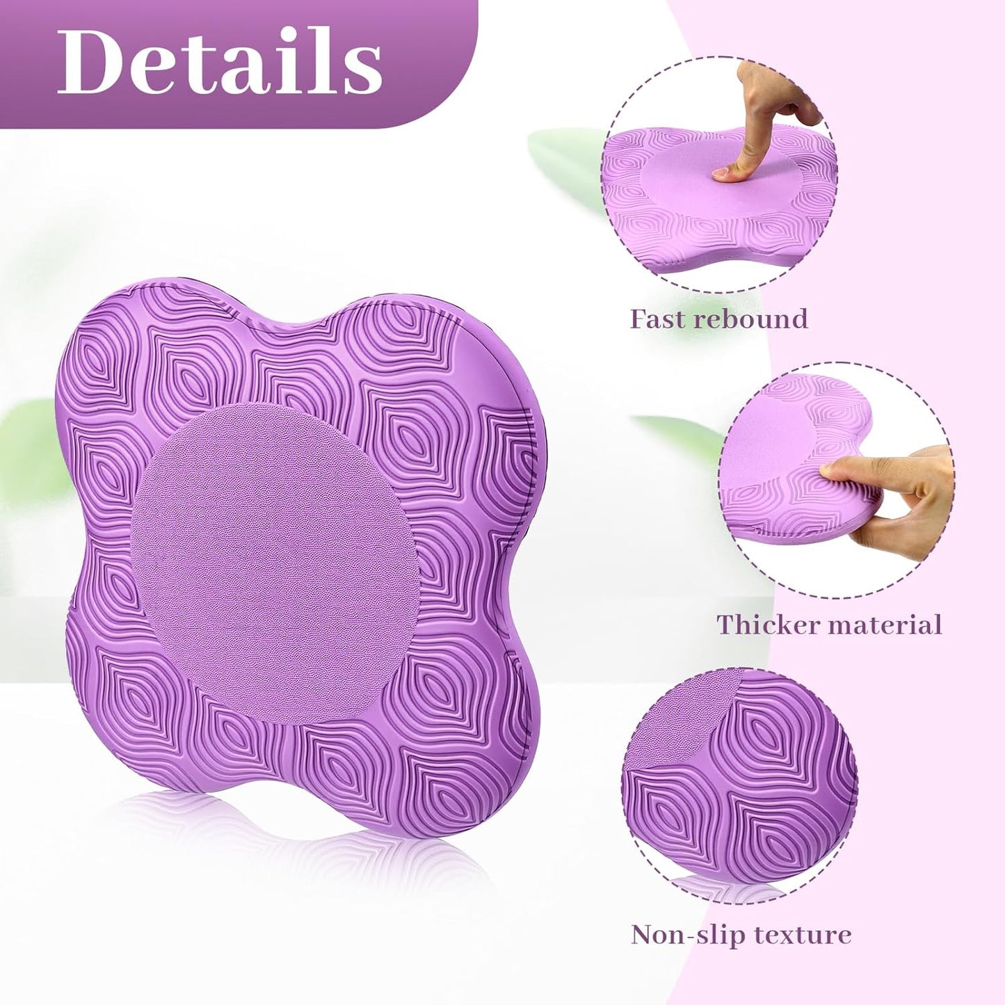 2 Pack Yoga Knee Pads Elbow Cushions Extra Thick Knee Cushion Soft Pilates Kneeling Pad Exercise Yoga Supplies for Women and Men Hands Elbows Wrists Floor Workout Support Pads Essentials