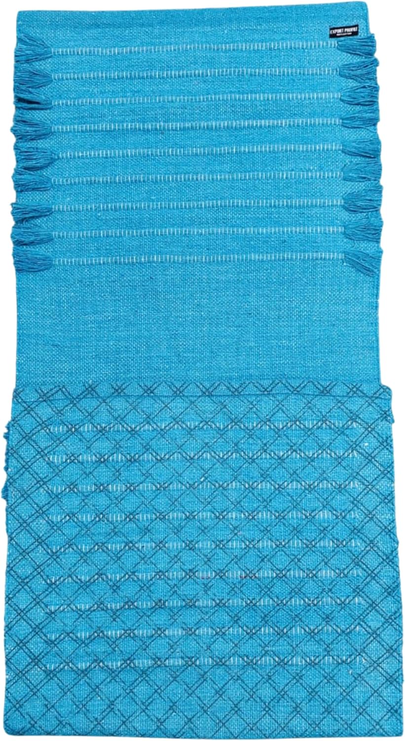 Indian Handmade100 % Organic Anti Skid Multi Colour Cotton Yoga Mat - Eco-Friendly Hand-Woven Rug - Non-Slip & Thick (24”x72”x5mm) for Hot yoga & Everyday Fitness at Home - Comfortable & Foldable Extra-Long Mat