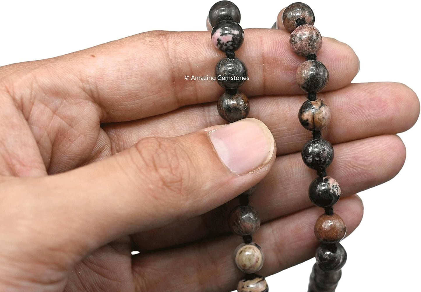 Amazing Gemstone 108 Beads Handmade Mala (Knotted, Rudraksha) - Colors A