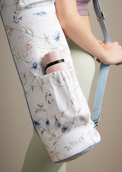 Maison d' Hermine Yoga Mat bag, Cylindrical bag for Woman&Men, yoga mat Bag &Adjustable shoulder straps Yoga Mat Carrier Bag with Drawstring Water Bottle Pocket and zipper pocket Easter Gifts