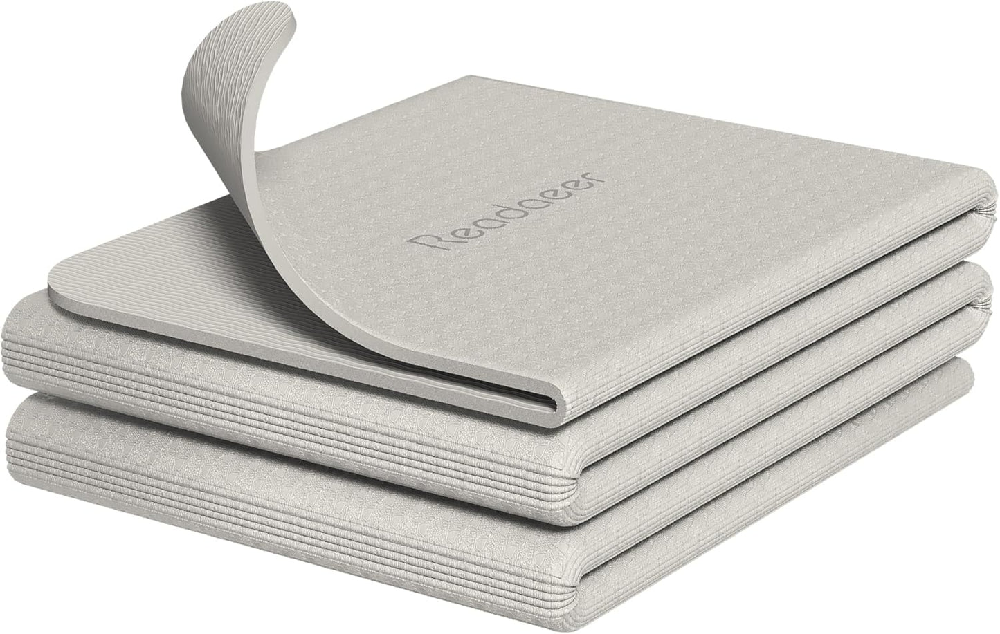 Readaeer Foldable Yoga Mat for Travel Folding Yoga Mat 6mm Thick with Carrying Bag, Non-Slip TPE Exercise Pilates Mat for 72" L x 24" W x 0.24 Inch