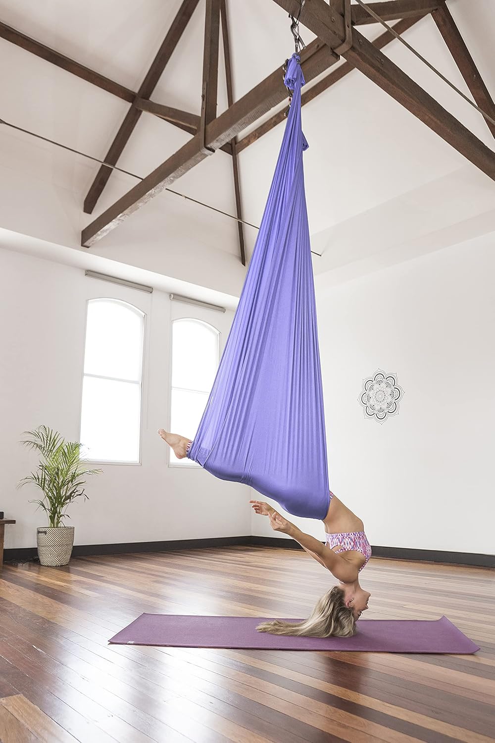 Pinc Active Silk Aerial Yoga Swing & Hammock Kit for Improved Yoga Inversions, Flexibility & Core Strength