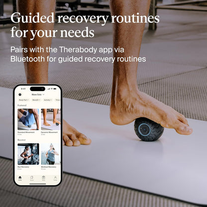 TheraGun Therabody WaveRoller - High Density Foam Roller for Body and Large Muscles. Bluetooth Enabled with 5 Customizable Vibration Frequencies in Therabody App