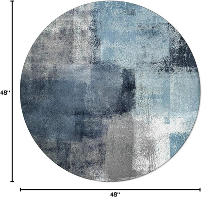 Orange Round Area Rug for Living Room 6 ft Abstract Modern Contemporary Rug Carpet Floor Mat Yoga Mat for Boys Girls Playroom Home Decor 6 ft