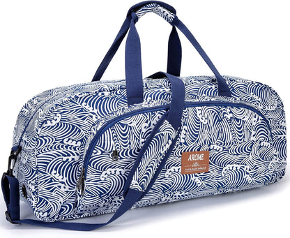 AROME Yoga Mat Bag for Women Men, Large Canvas Yoga Bag for 1/4" 1/3" 2/5" 1/2" Extra Thick Exercise Yoga Mat Gym Tote Sports Duffle Bag Carrying Bags with Wet Pocket & Shoulder Strap & Mat Strap