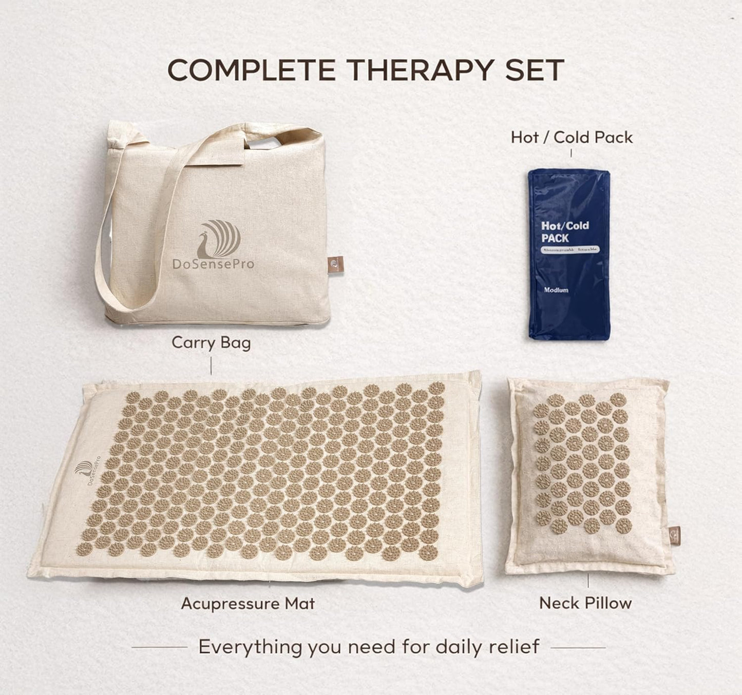 Acupressure Mat & Pillow Set – Extra-Long 29” Acupressure Therapy for Back & Neck Pain Relief, Sciatica, Stress Relief & Sleep Support – Includes Carry Bag & Hot/Cold Pack (Purple)