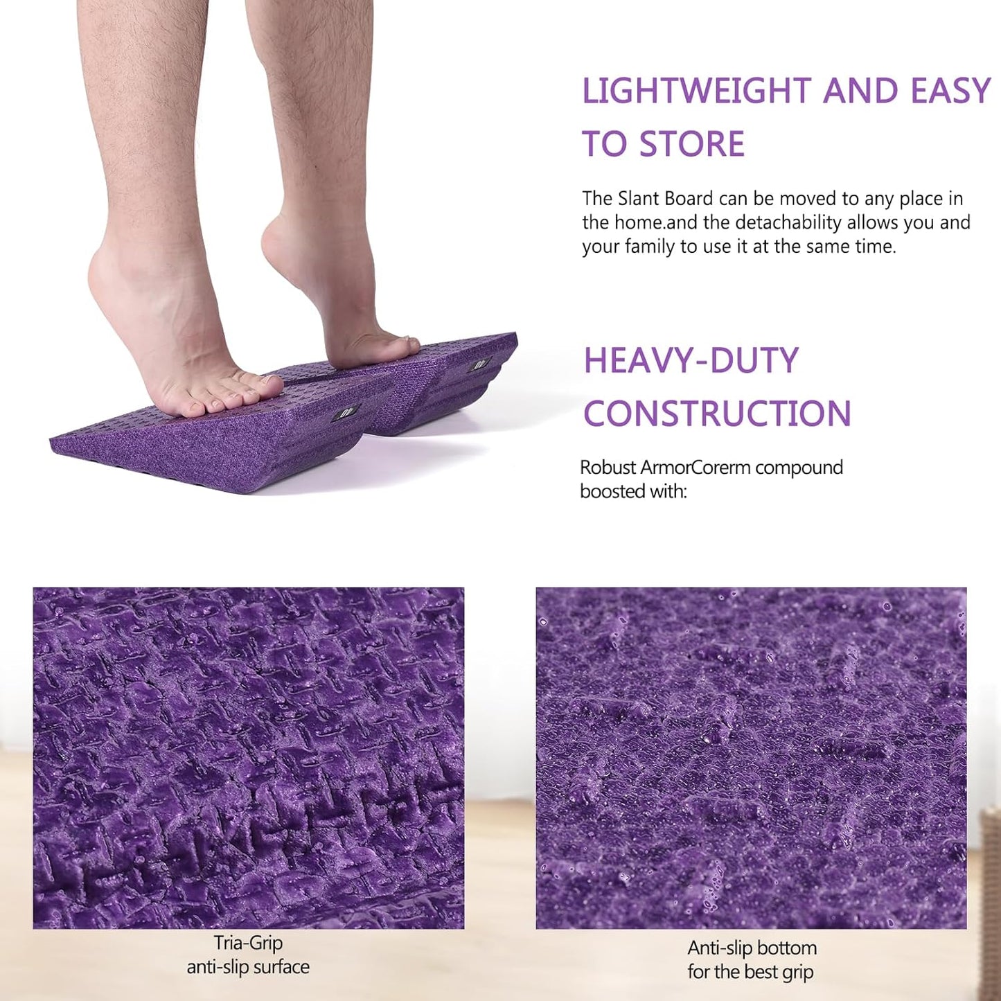 Squat Wedge Block 2PCS Non Slip Professional Ramp - 550 LBS Weight Capacity - Slant Board for Calf Stretching - Calf Stretcher Slant Board - Yoga Blocks