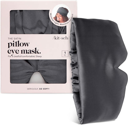 Kitsch Weighted Satin Sleep Mask - Weighted Eye Masks for Sleep and Travel - Lavender Ultra-Soft Sleeping Eye Mask for Women and Men - Light Blocking, Adjustable Strap, (4.1oz/116g)