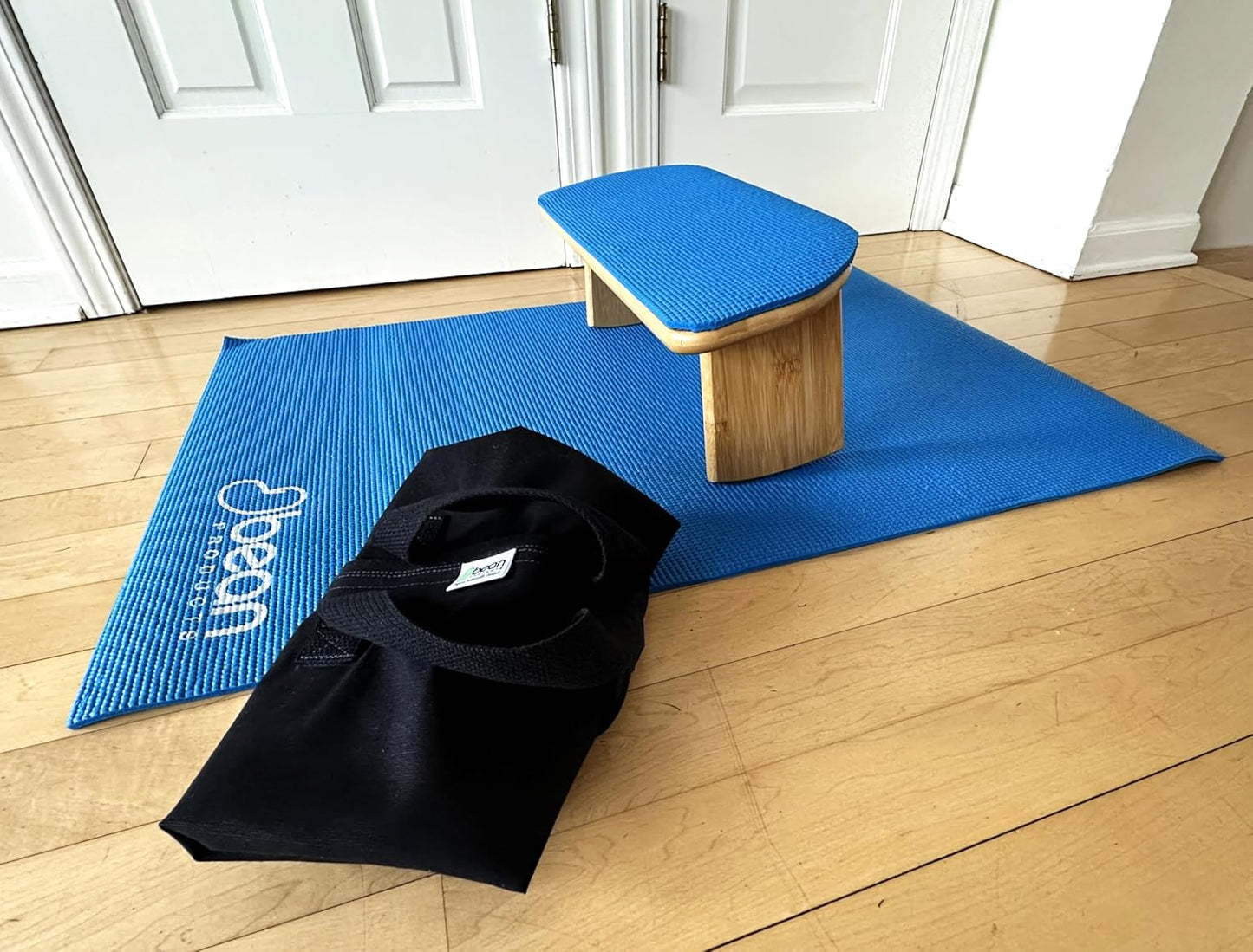 Bean Products Bamboo Foldable Meditation Bench – Supportive and Portable Folding Kneeling Stool for Zen Practice – Ergonomic Design for Seiza, Meditation, Prayer and Travel – Made in USA