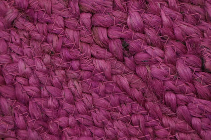 Hand Braided Jute 4 Ft Square Kilim Rug Flatweave Pink Geometric Pattern Jute Sisal Rug, Thick 0.27 Inch Indoor Outdoor Carpet for Kitchen, Bedside, Yoga Mat - Colors B
