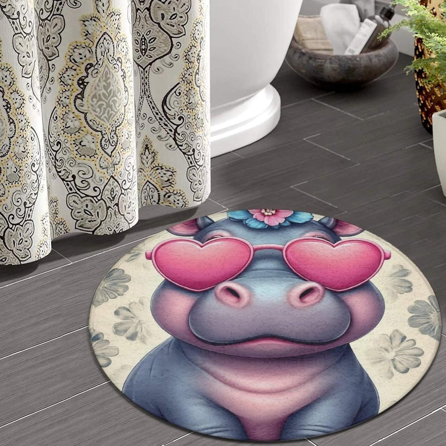 Large Home Decor Mat, Soft Round Yoga Carpet, Non Slip Machine Washable Home Office Circle Rug Gothic Witchy Sun Moon Mushroom Moth