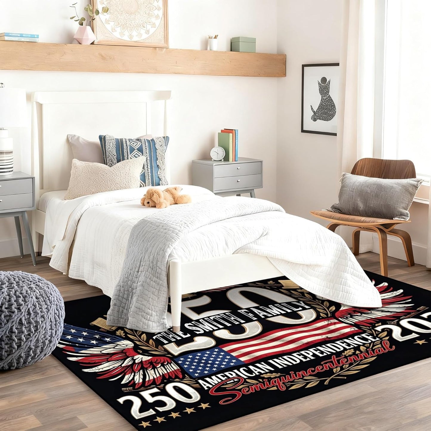 Personalized Family Name Initials Monogram Pink Rug, Shining Butterfly Printed Carpets for Girls Kids Butterfly Theme Living Room Indoor Bedroom Decor 5'×7' Soft Polyester Yoga Mat