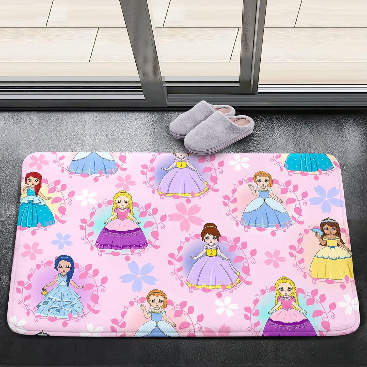 Black Girl Area Rug for Bedroom African Black Girls Floor Rugs for Living Room Playroom Cartoon Art Home Decor Soft Yoga Mats for Women Afro Purple 47" x 31" (2.7 x 3 Feet)