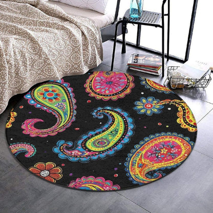 Room Sofa Yoga Soft Round Carpet, Home Decor Non Slip Kitchen Office Circle Rug, Machine Washable Modern Round Area Rug Beach Turtles, 60inch