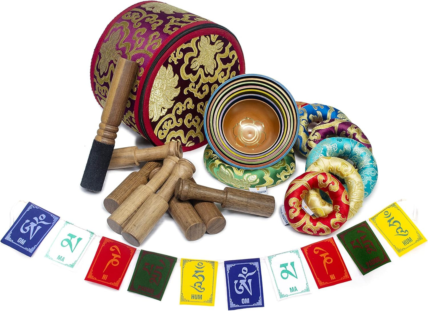 ESK Chakra Healing Tibetan Singing Bowl Set of 7 for Meditation- Himalayan Singing bowls, ESK 11