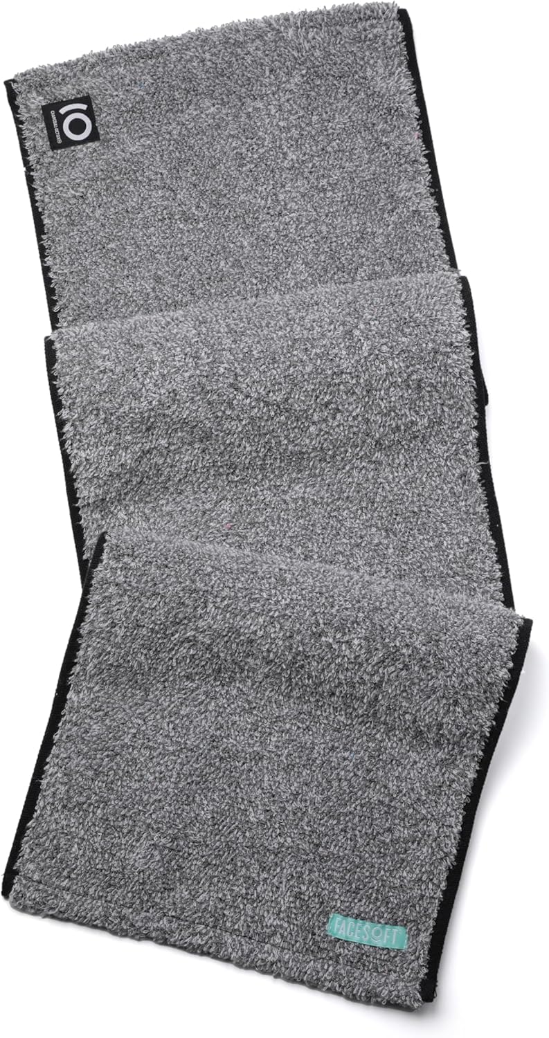 Facesoft Yoga Towel - Infused with Activated Charcoal to Detoxify and Sweat - Made with Eco-Friendly Aqua-Cotton Yarn - Biodegradable and Sustainable - All Ages
