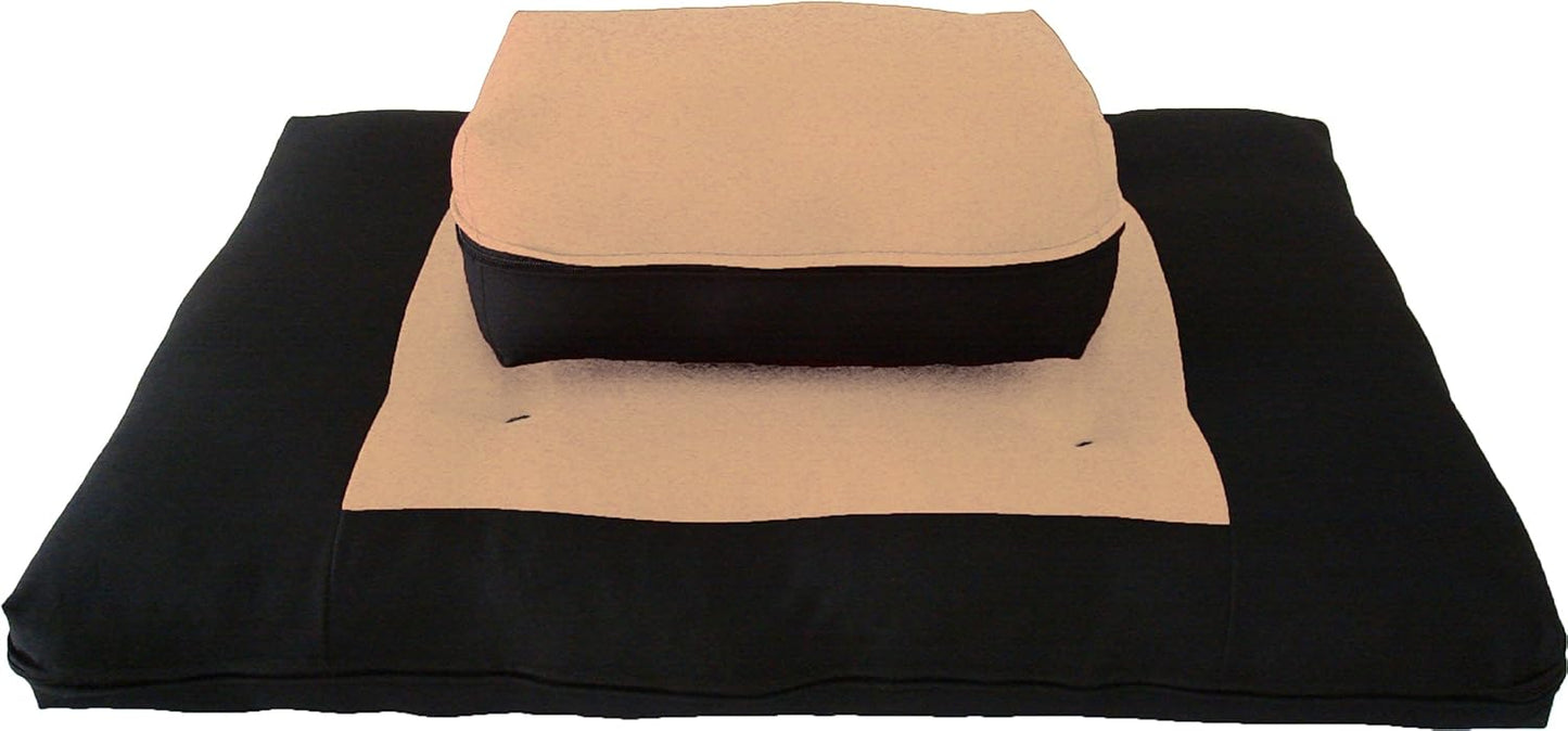 D&D Futon Furniture Zabuton Zafu Set, Yoga, Meditation Seat Cushions, Kneeling, Sitting, Supporting Exercise Pratice Zabuton & Zafu Cushions. (Burgundy)