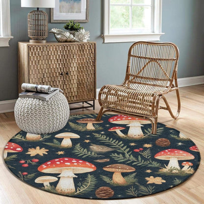 Soft Round Yoga Carpet, Office Chair Decor Round Mat for Carpet and Hardwood Floors Purple Butterfly