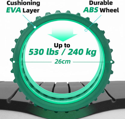 GymCope Back Roller for Back Pain Reliefn & Stretching, Deep Tissue Massage Roller Supports Up to 530 lbs / 240 kg, 5.5''-7.5'' Curved Foam Roller for Home Physical Stretching (Green, Firm)