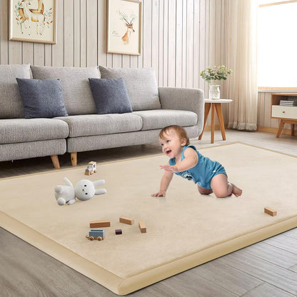 Baby Play Mat for Floor Nursery Rug Muscle Mat Area Rug Playroom Rug 79"x110" Playpen Mat Memory Foam 1.3" Thick Crawling Mat For Babies,Toddlers, Infants, Kids,Grey