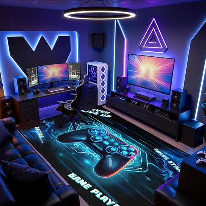 Game Controller Rugs for Bedroom Boys Living Room Gamer Gamepad Red Carpets Floor Mat Player Indoor Mats Gaming Art Design Home Decor Crystal Doormat Yoga Mats 3'x5'