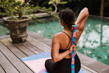 yogadesignlab | The Yoga Strap | Luxurious, Extra Long, Super Soft, Eco Printed | Studio Quality, Adjustable | Safely Stretch Further and Hold Longer | 8 ft Long